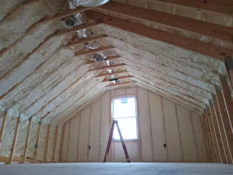 Spray foam roofing application for Crawl Space Insulation project in Noblesville